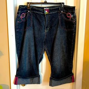 Piper & Blue Apollo Embroidered Capris jeans size 26W